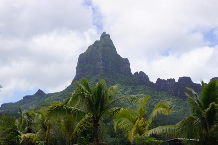 The moutain known as Bali Hai from the movie South Pacific.
