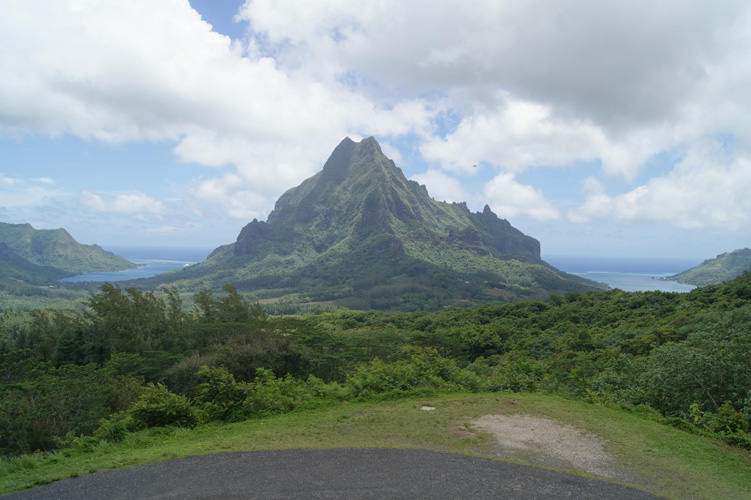 A scenic overlook from the belvedere on Moorea.