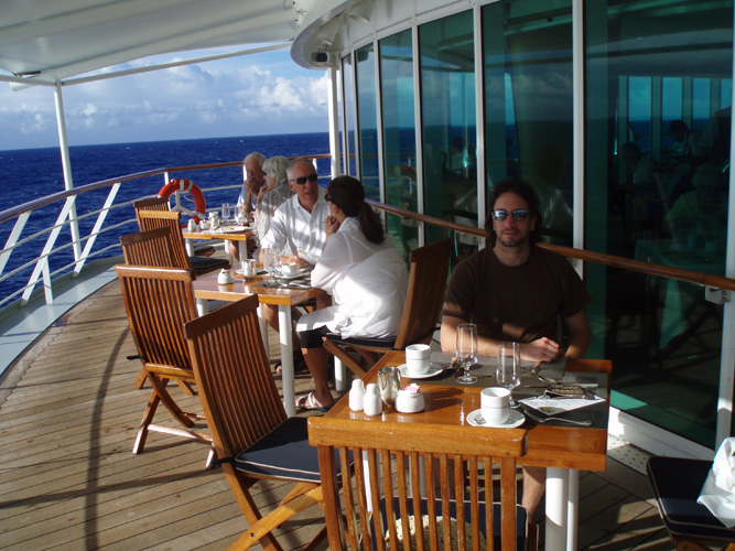 The aft deck of the ship, where we had breakfast every morning.
