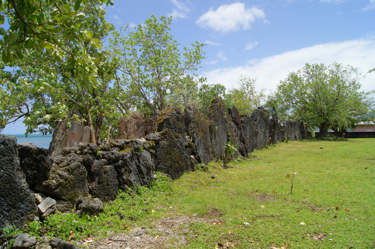 The alter of an ancient temple, located directly behind a modern-day church.