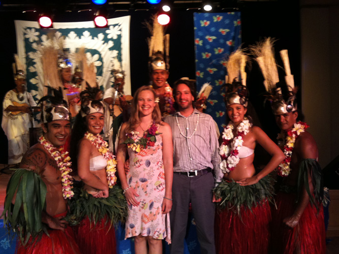 With the dancers after the performance.